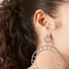 Rhinestone Drop-Hoop Earrings