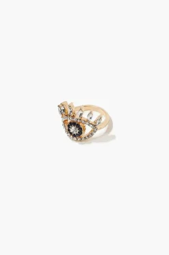 Rhinestone Eye Cocktail Ring