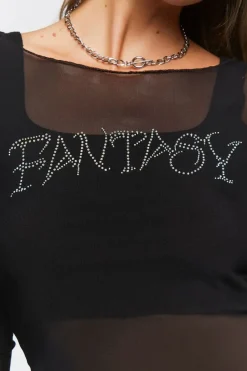 Rhinestone Fantasy Mesh Top