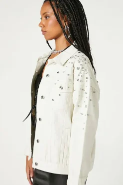 Rhinestone & Faux Gem Trucker Jacket