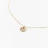 Rhinestone Floral Charm Necklace