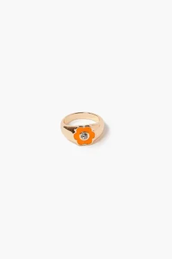 Rhinestone Floral Cocktail Ring