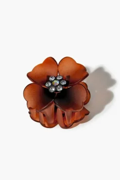 Rhinestone Flower Claw Hair Clip
