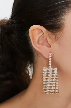 Rhinestone Fringe Drop Earrings