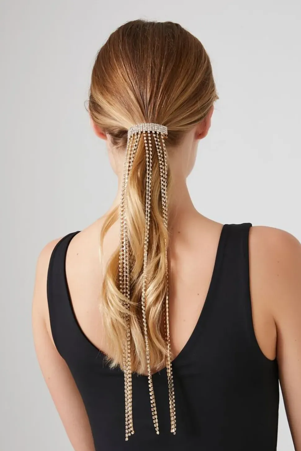 Rhinestone Fringe Hair Barrette