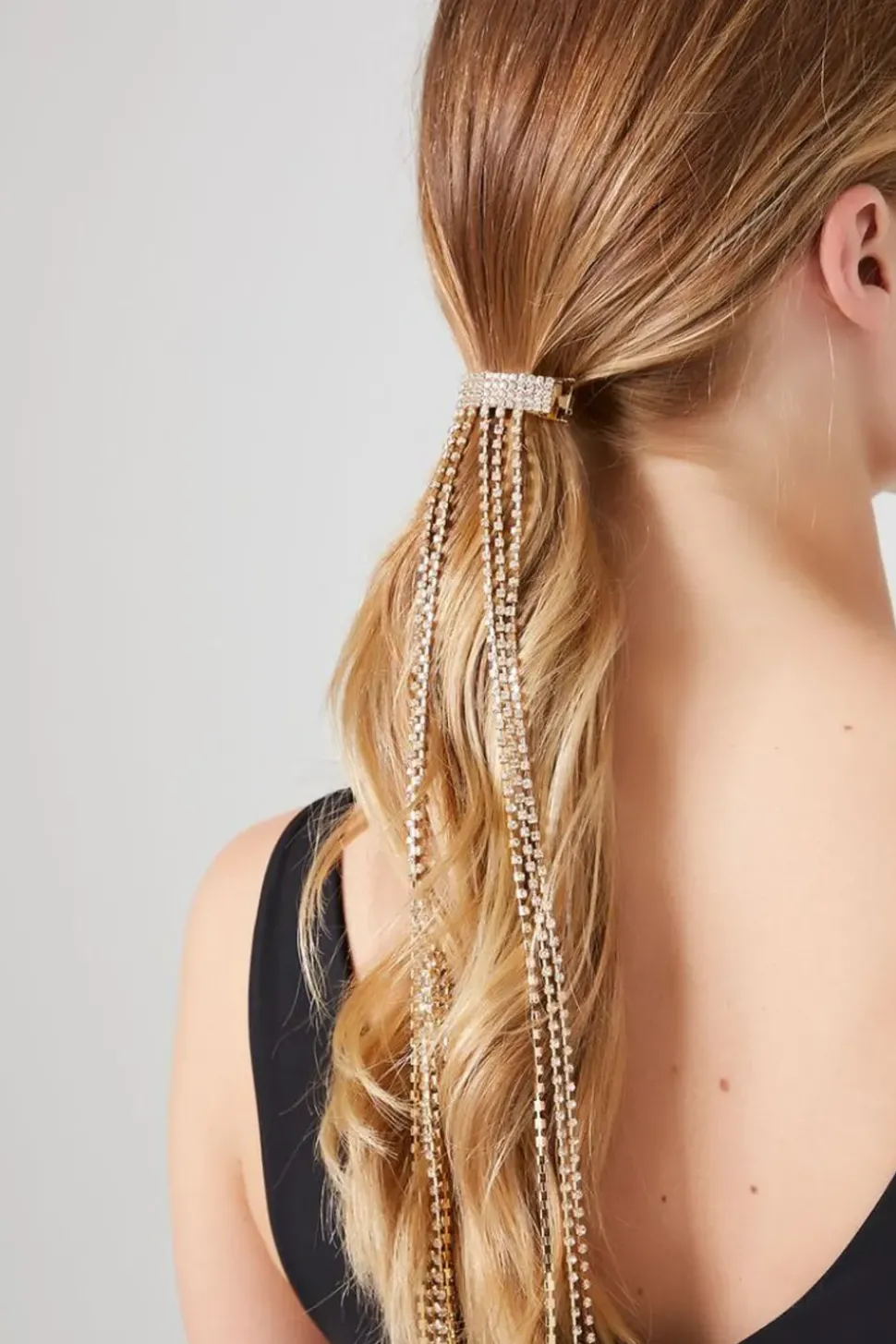 Rhinestone Fringe Hair Barrette