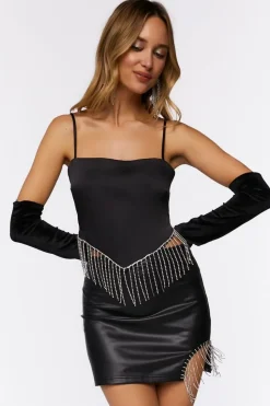 Rhinestone Fringe Mini Skirt