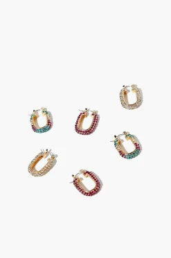 Rhinestone Geometric Hoops