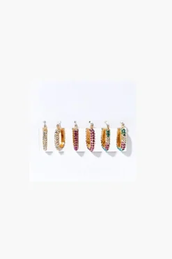 Rhinestone Geometric Hoops