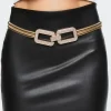 Rhinestone Geometric Snake Chain Belt