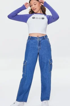 Rhinestone Good Graphic Baseball Tee