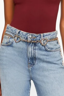 Rhinestone Heart Chain Belt