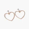 Rhinestone Heart Drop Earrings