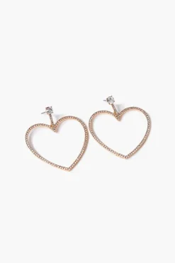 Rhinestone Heart Drop Earrings
