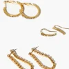 Rhinestone Hoop Earring Set