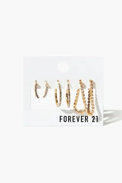 Rhinestone Hoop Earring Set