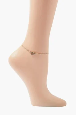 Rhinestone Initial Charm Anklet