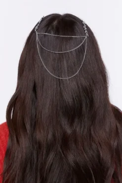 Rhinestone Leaf Layered Head Chain