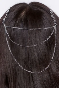 Rhinestone Leaf Layered Head Chain