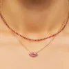 Rhinestone Lips Layered Necklace