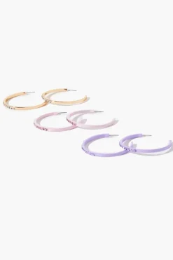 Rhinestone Open-End Hoop Earring Set