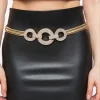 Rhinestone O-Ring Snake Chain Belt