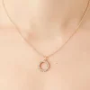 Rhinestone Ring Pendant Necklace