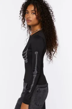 Rhinestone Skeleton Graphic Tee