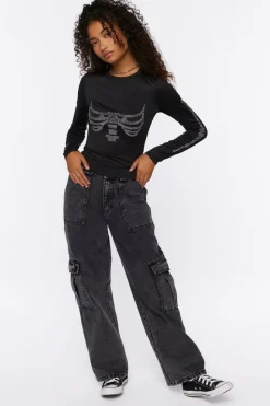 Rhinestone Skeleton Graphic Tee