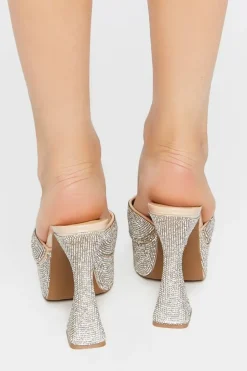Rhinestone Slip-On Heels