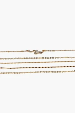 Rhinestone Snake Charm Bracelet Set
