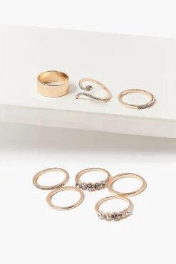 Rhinestone Snake Ring Set