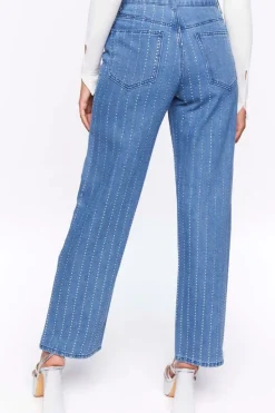 Rhinestone-Striped 90S-Fit Jeans