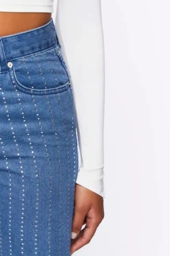 Rhinestone-Striped 90S-Fit Jeans