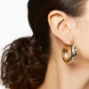 Rhinestone-Studded Hoop Earrings