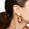 Rhinestone Stud Hoop Earrings