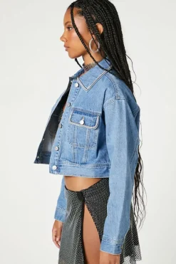 Rhinestone-Trim Trucker Jacket