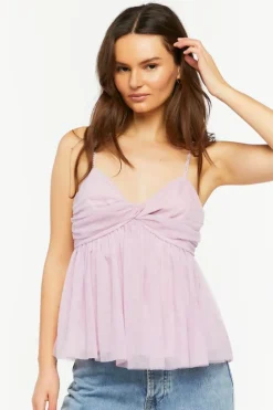 Rhinestone Twisted Babydoll Cami