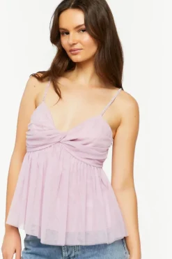 Rhinestone Twisted Babydoll Cami