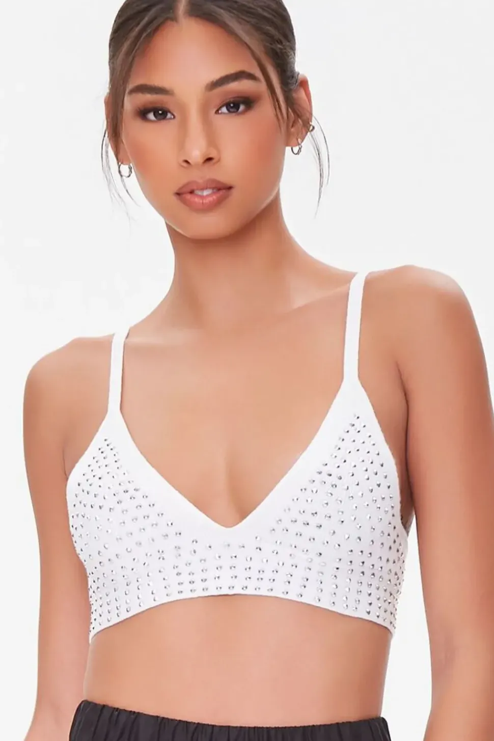 Rhinestone V-Neck Bralette