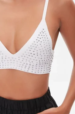 Rhinestone V-Neck Bralette