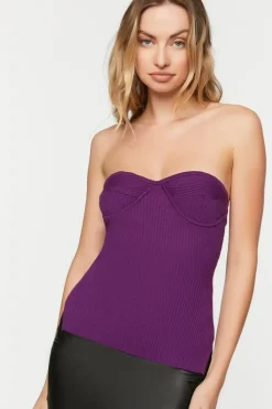 Ribbed Bustier Tube Top