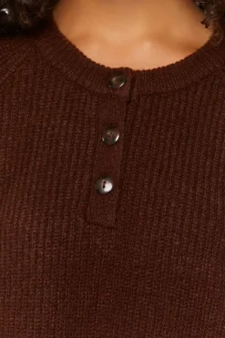 Ribbed Button-Front Sweater