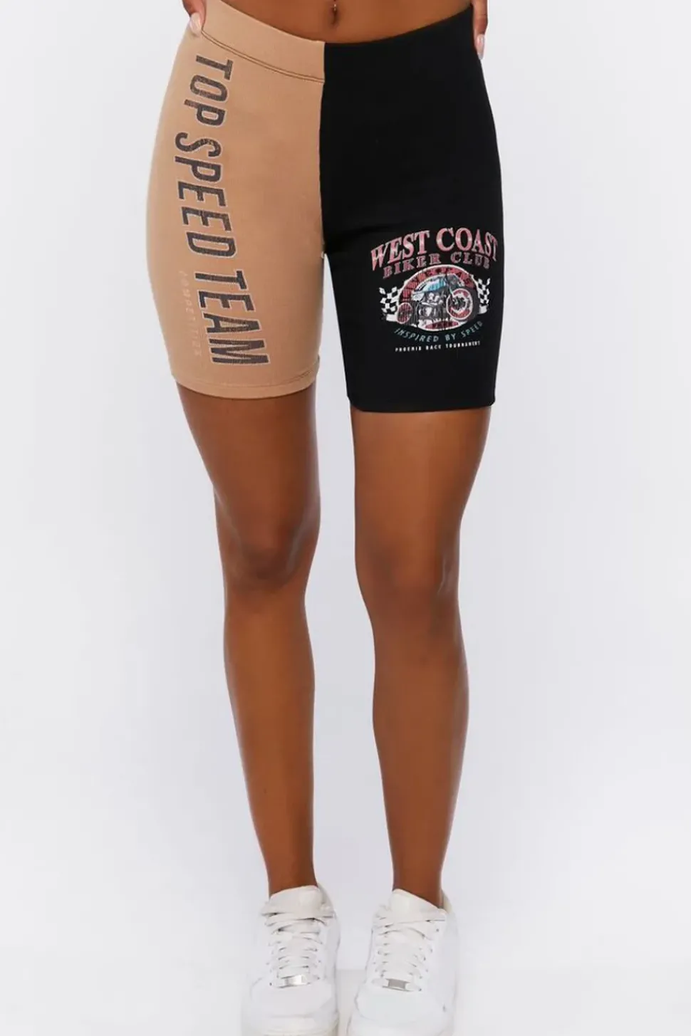 Ribbed Colorblock Biker Shorts