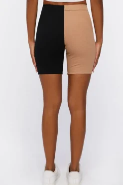 Ribbed Colorblock Biker Shorts