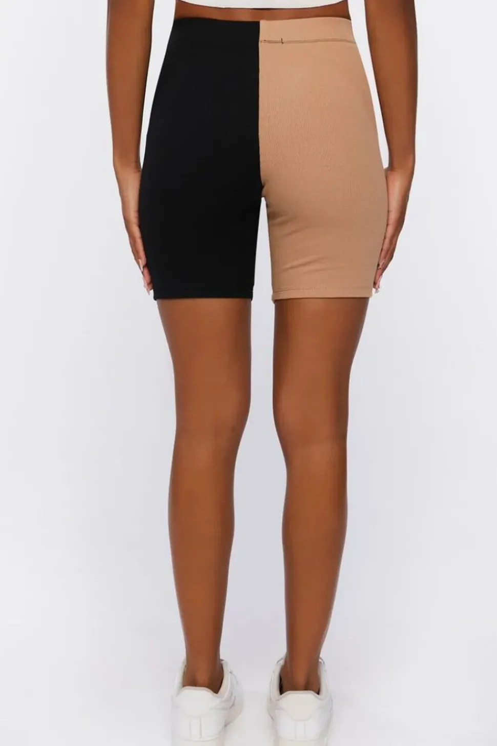 Ribbed Colorblock Biker Shorts
