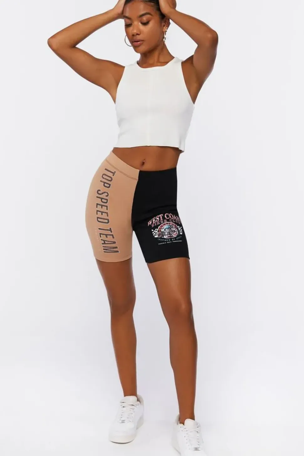 Ribbed Colorblock Biker Shorts
