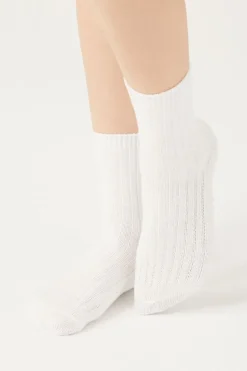 Ribbed Crew Socks