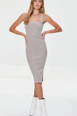 Ribbed Crisscross Sweater Dress