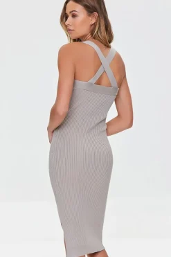 Ribbed Crisscross Sweater Dress